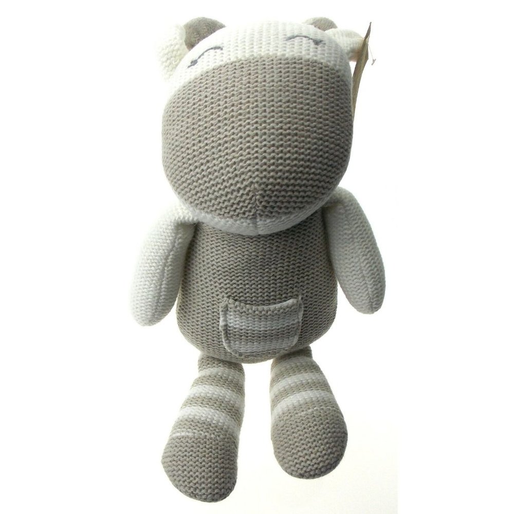 Brownlow Heirloom Baby Giraffe Lovie Rattle Gray White 13" Fabric Toddler Toy